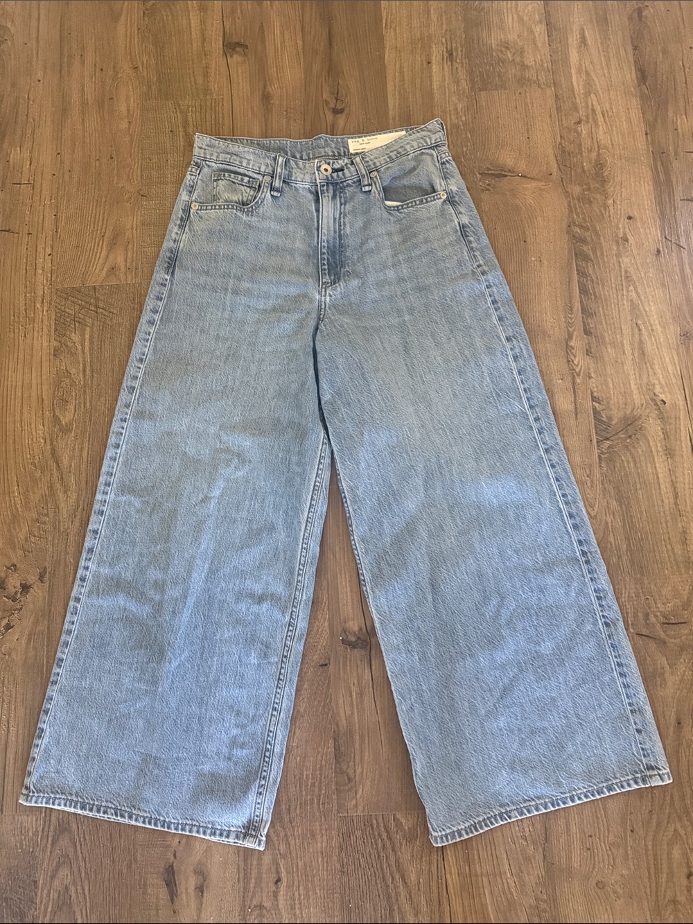 Light Wash Serena High Waist Wide Leg Jeans - Picture 5 of 5